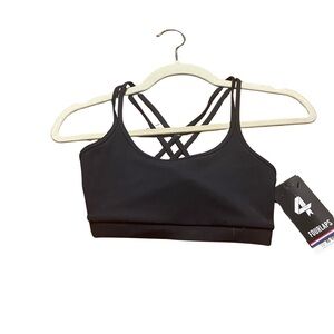 Fourlaps vitality black sports bra - nwt - size xs